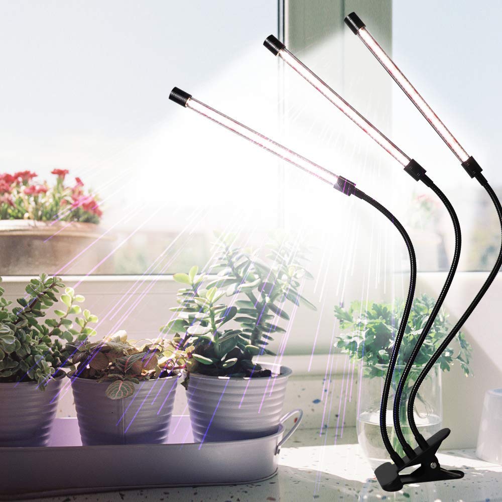 GHodec Grow Light for Indoor Plants,6000K 126LED Clip Plant Lights with Flexible Gooseneck & Timer Setting 4/8/12H,5 Dimmable Levels - Plantonio