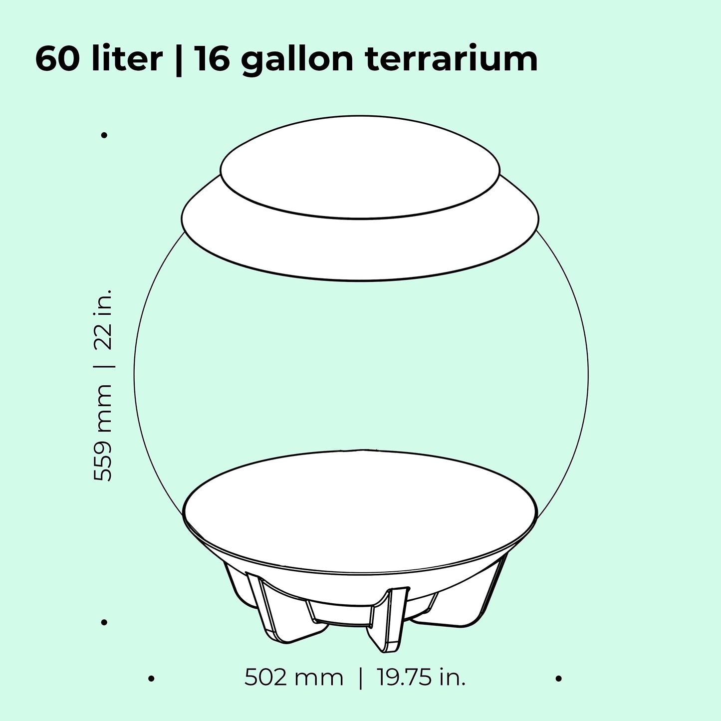 biOrb AIR 60 LED Terrarium - 16 gallon, white (46147) - Plantonio