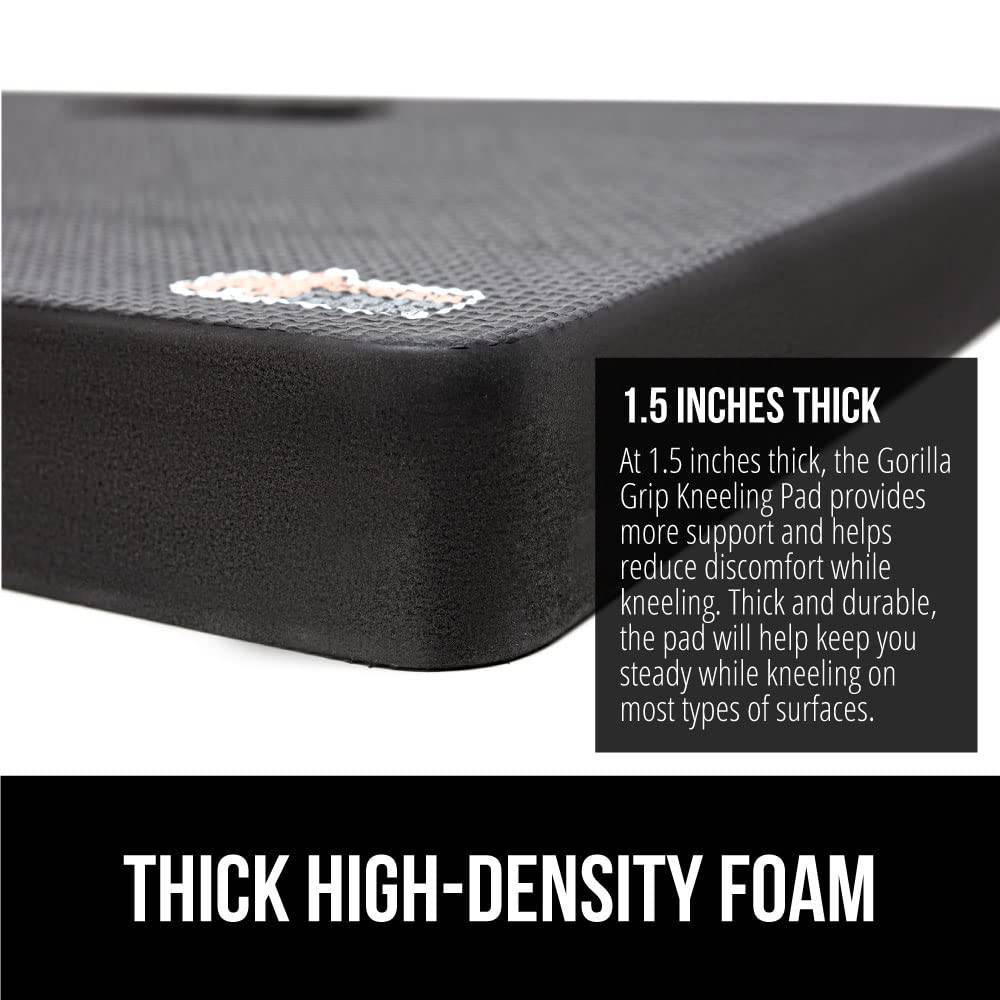 Gorilla Grip Extra Thick Kneeling Pad, Supportive Soft Foam Cushioning for Knee, Water Resistant Construction for Gardening, Bathing Baby, Workout Supplies, Lightweight, Garden Work Gifts, Grass - Plantonio