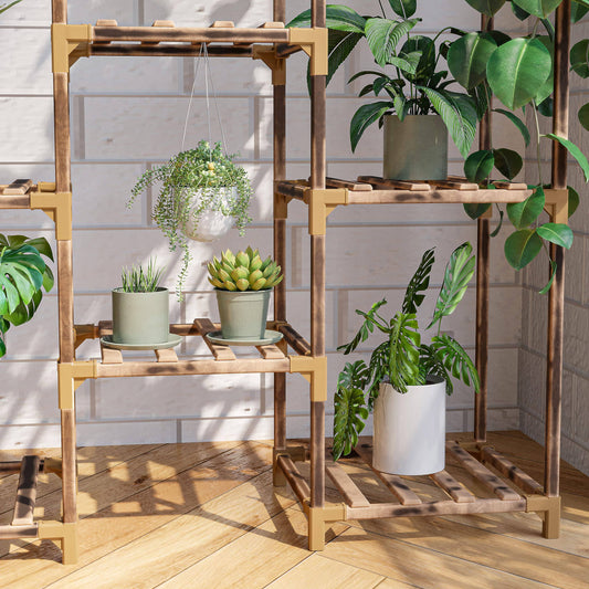 New England Stories Plant Stand Indoor, Outdoor Wood Plant Stands for Multiple Plants, Plant Shelf Ladder Table Plant Pot Stand for Living Room, Patio, Balcony, Plant Gardening Gift - Plantonio