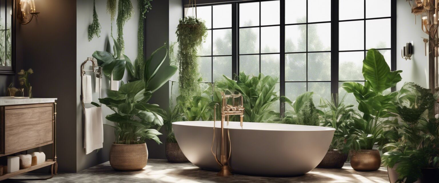 Houseplants in a bathroom