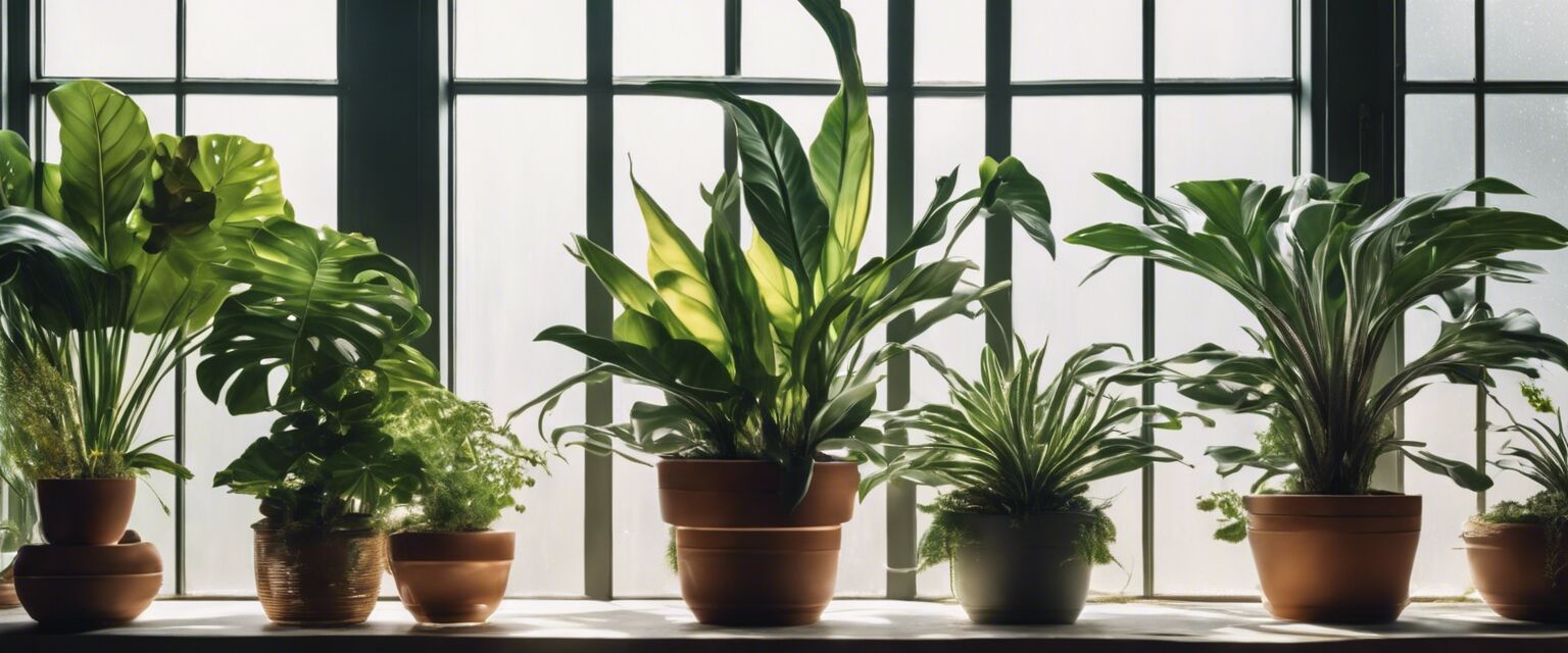 Display of rare houseplants in a stylish indoor setting