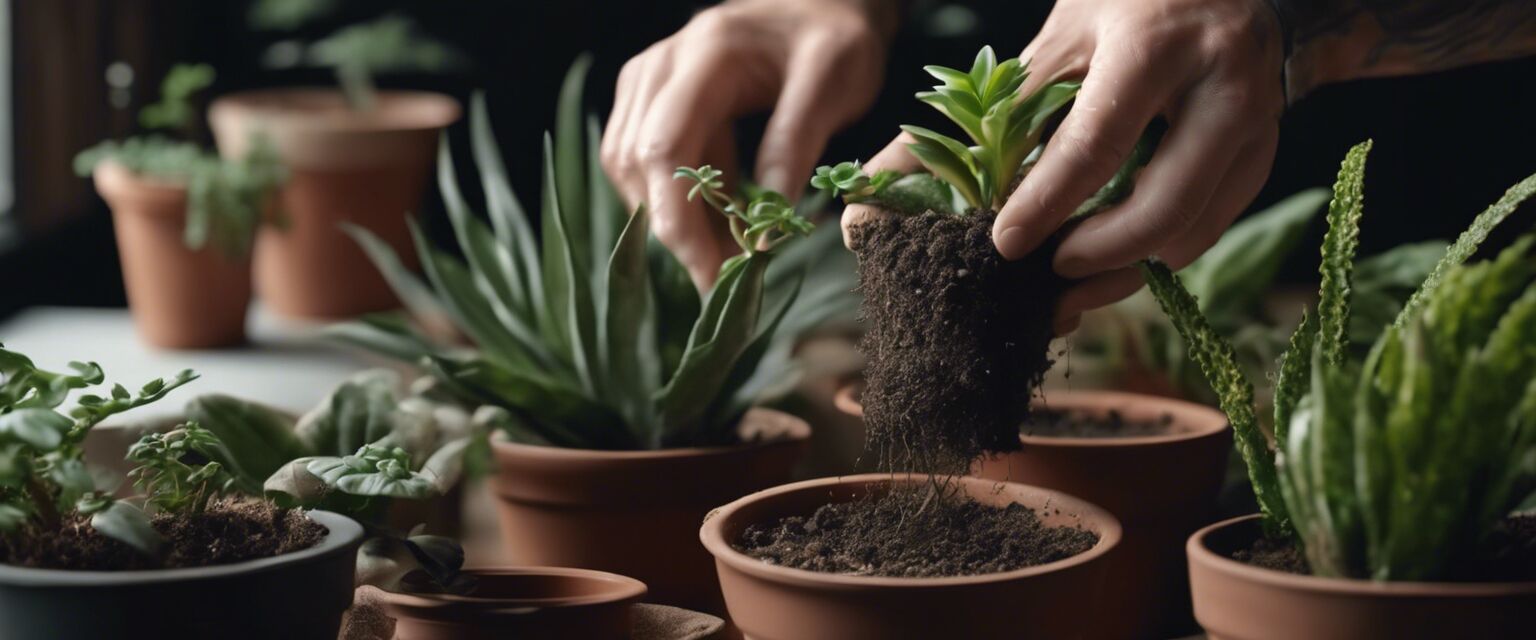 Repotting indoor plants