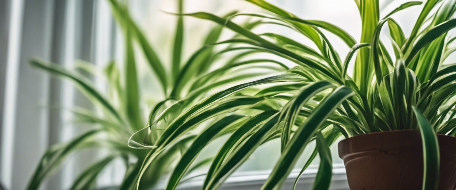 Spider plant on windowsill